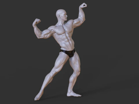 Bodybuilder Pose 3D Print Model