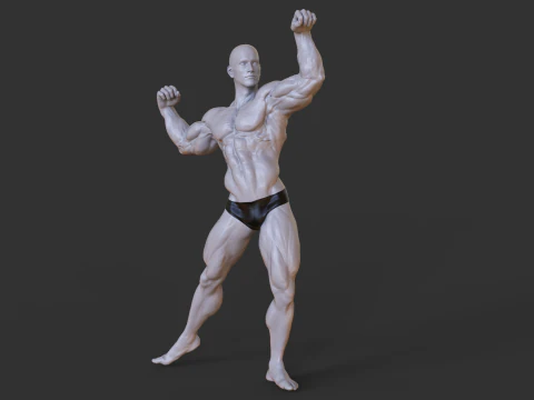 Bodybuilder Pose 3D Print Model