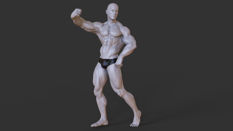 Bodybuilder Pose 3D प्रिंट मॉडल .c4d .max .obj .3ds .fbx .stl .blend