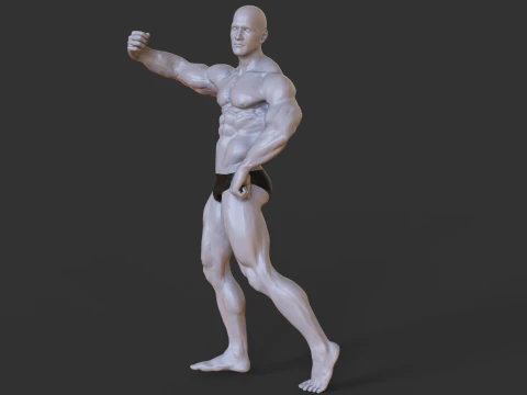 Bodybuilder Pose 3D Print Model