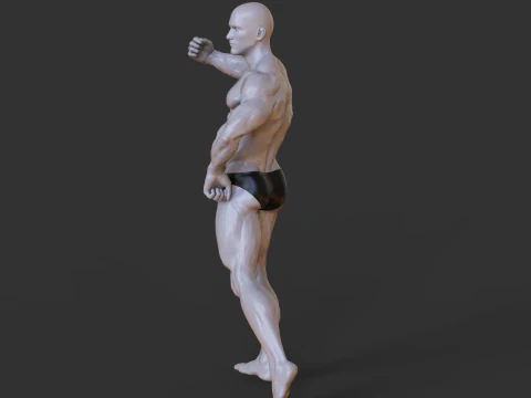 Bodybuilder Pose 3D Print Model