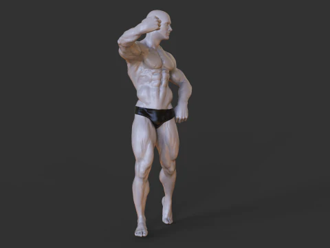 Bodybuilder Pose 3D Print Model