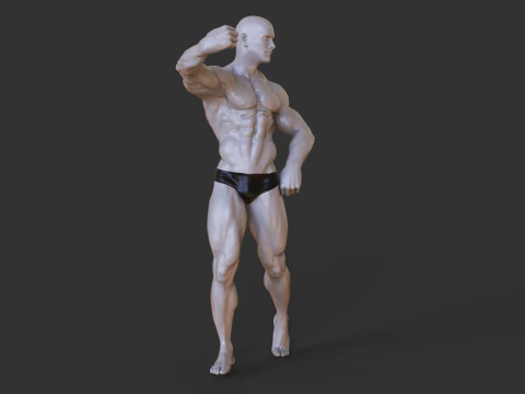 Bodybuilder Pose 3D Print Model