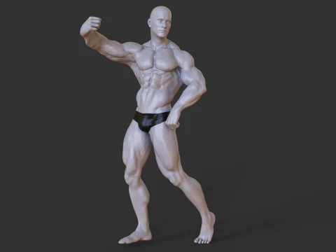 Bodybuilder Pose 3D Print Model