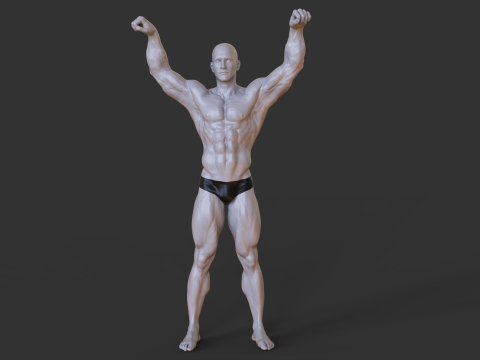 Bodybuilder Pose 3D Print Model
