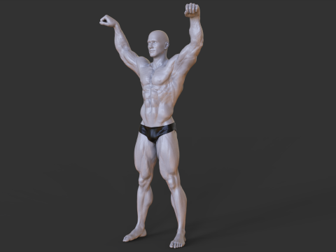 Bodybuilder Pose 3D Baskı Modeli