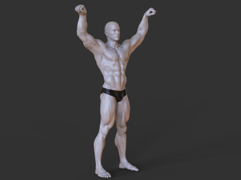 Bodybuilder Pose 3D Baskı Modeli