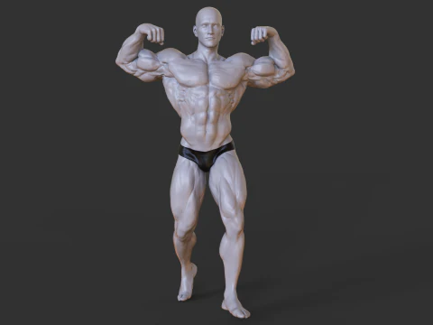 Bodybuilder-Pose 3D Druckmodell