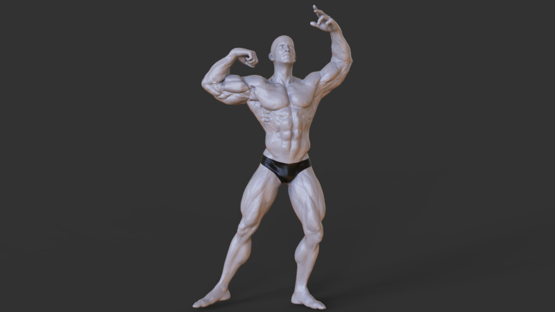 Bodybuilder Pose Modello di stampa 3D .c4d .max .obj .3ds .fbx .stl .blend