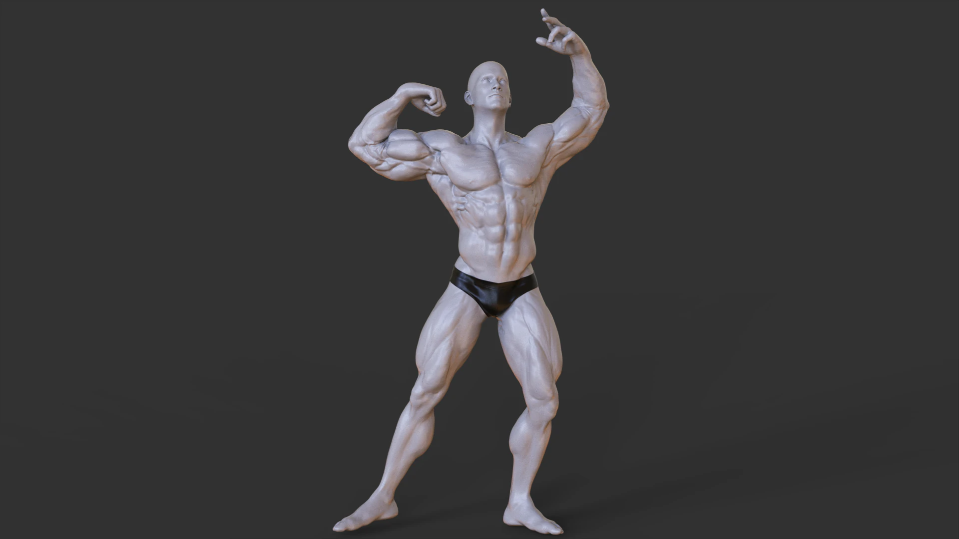 Bodybuilder Pose 3D Print Model .c4d .max .obj .3ds .fbx .stl .blend 