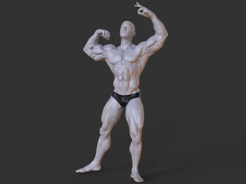 Bodybuilder Pose 3D Print Model
