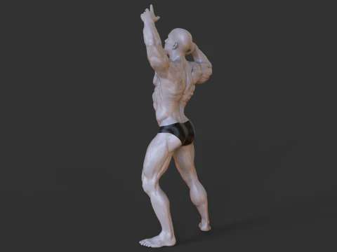 Bodybuilder Pose 3D Print Model