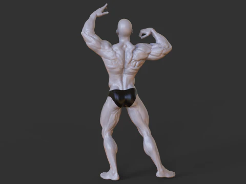 Bodybuilder Pose 3D Print Model