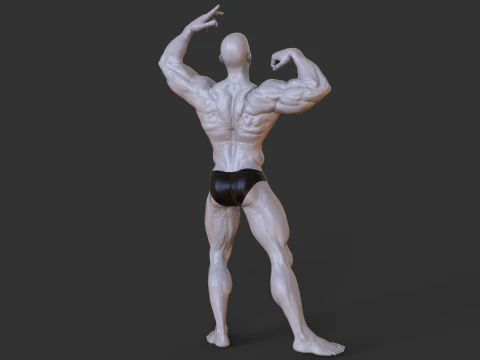 Bodybuilder Pose 3D Print Model