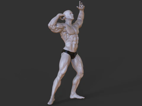 Bodybuilder Pose 3D Print Model