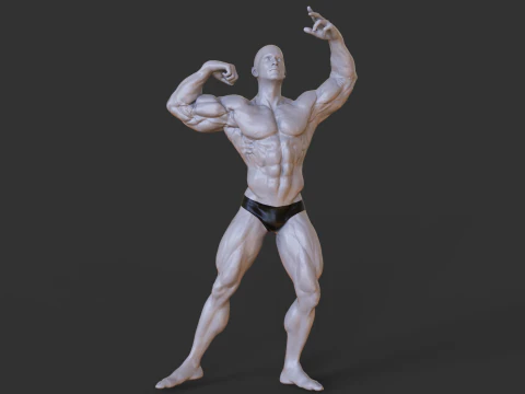 Bodybuilder Pose 3D Print Model