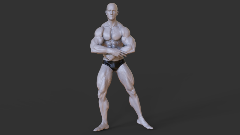 Bodybuilder Pose 3D प्रिंट मॉडल .c4d .max .obj .3ds .fbx .stl .blend