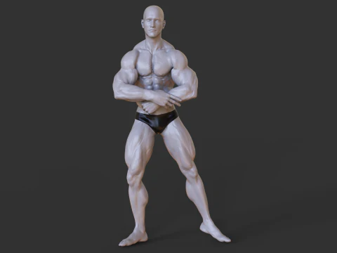 Bodybuilder-Pose 3D Druckmodell