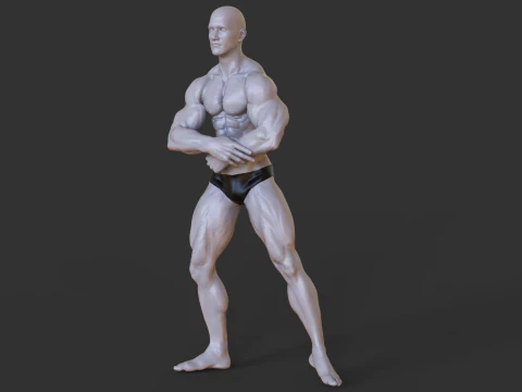 Bodybuilder Pose 3D Print Model