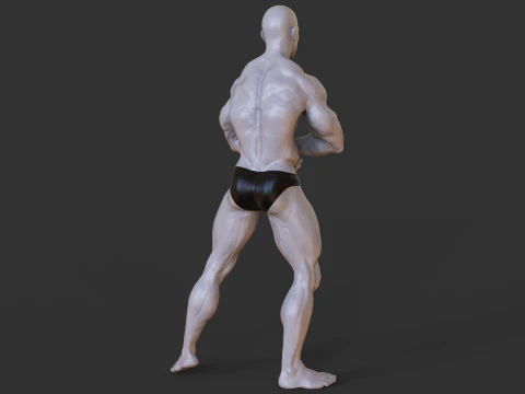Bodybuilder Pose 3D Print Model