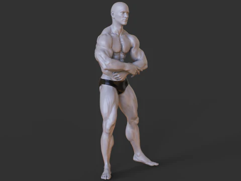 Bodybuilder Pose 3D Print Model
