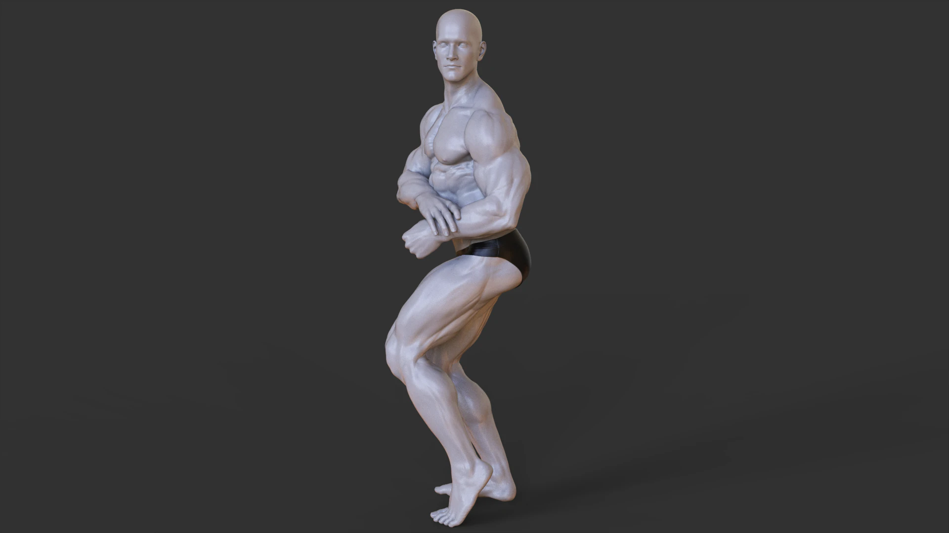 Bodybuilder Pose 3D Print Model .c4d .max .obj .3ds .fbx .stl .blend 