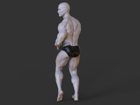 Bodybuilder Pose 3D Print Model