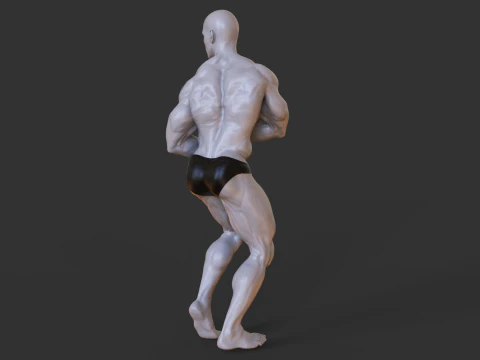 Bodybuilder Pose 3D Print Model