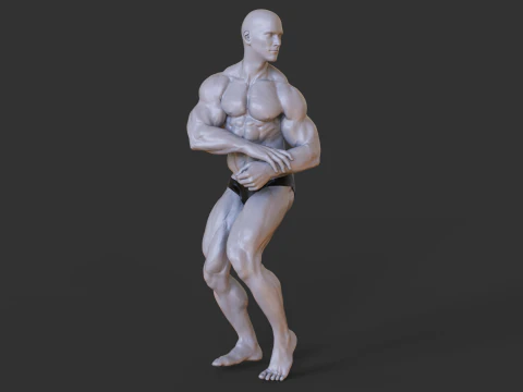 Bodybuilder Pose 3D Print Model