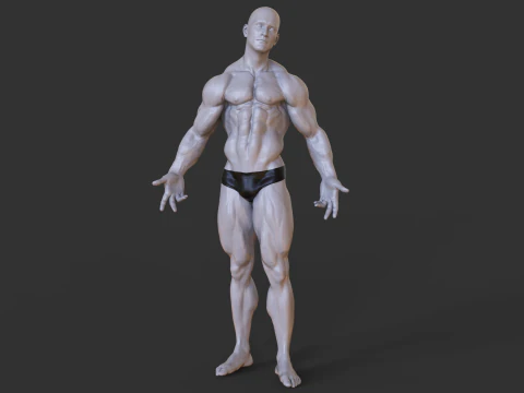 Bodybuilder-Pose 3D Druckmodell