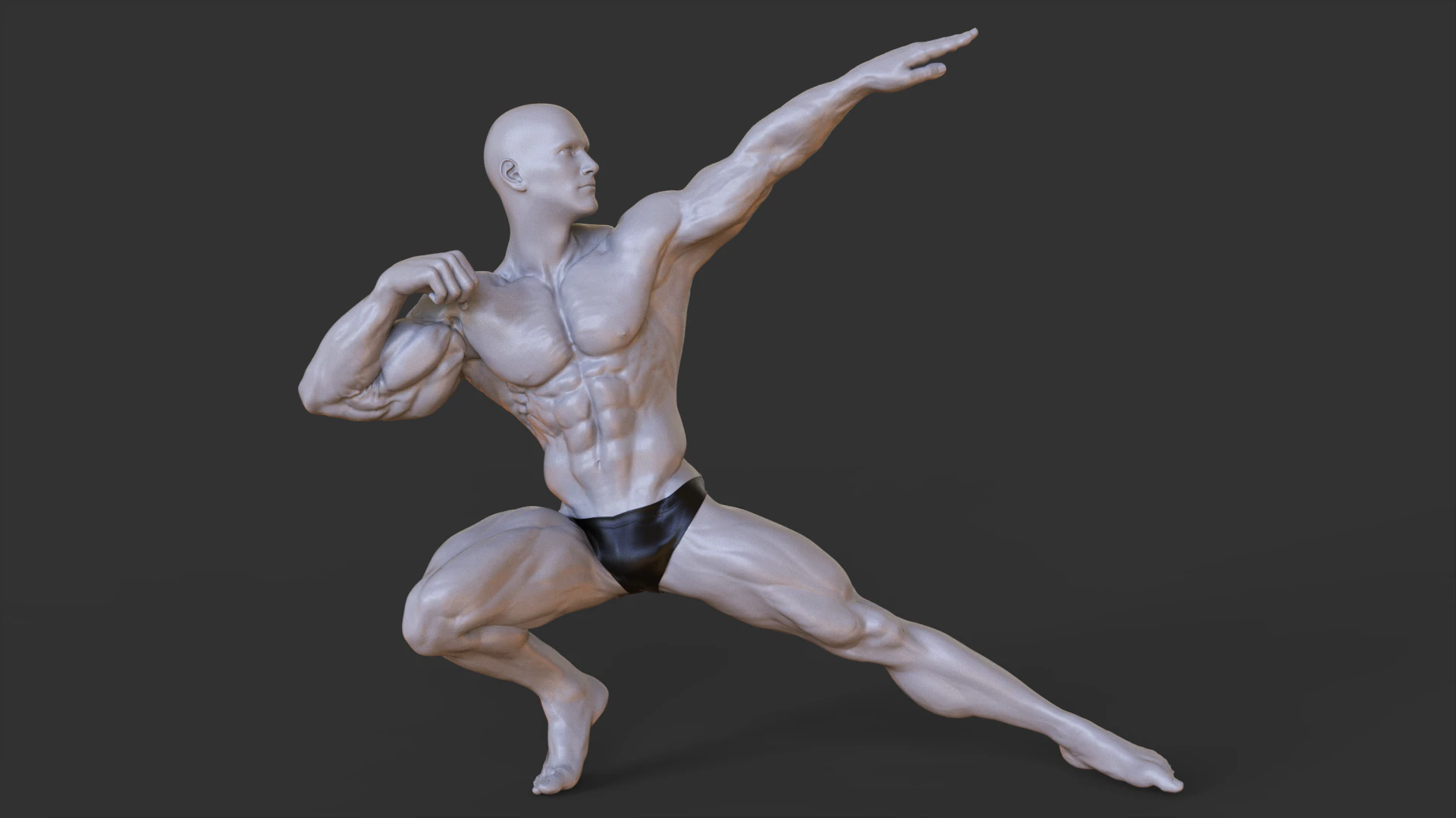 Bodybuilder Pose 3D Print Model .c4d .max .obj .3ds .fbx .stl .blend 