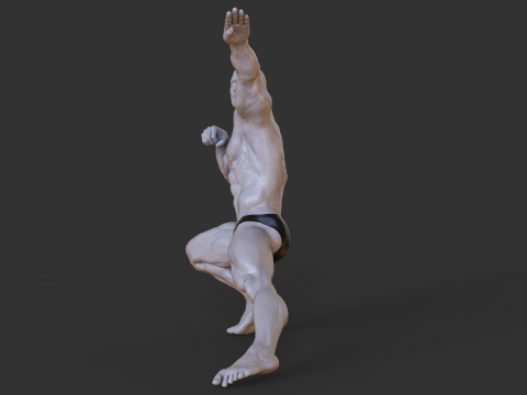 Bodybuilder Pose Model do druku 3D