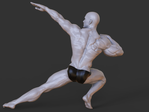 Bodybuilder Pose Model do druku 3D