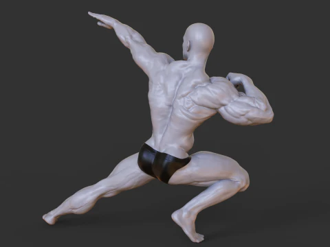 Bodybuilder Pose 3D Print Model