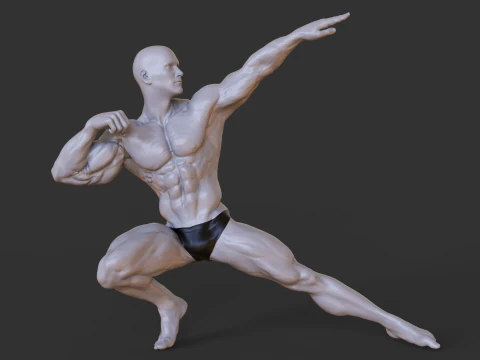 Bodybuilder Pose 3D Print Model