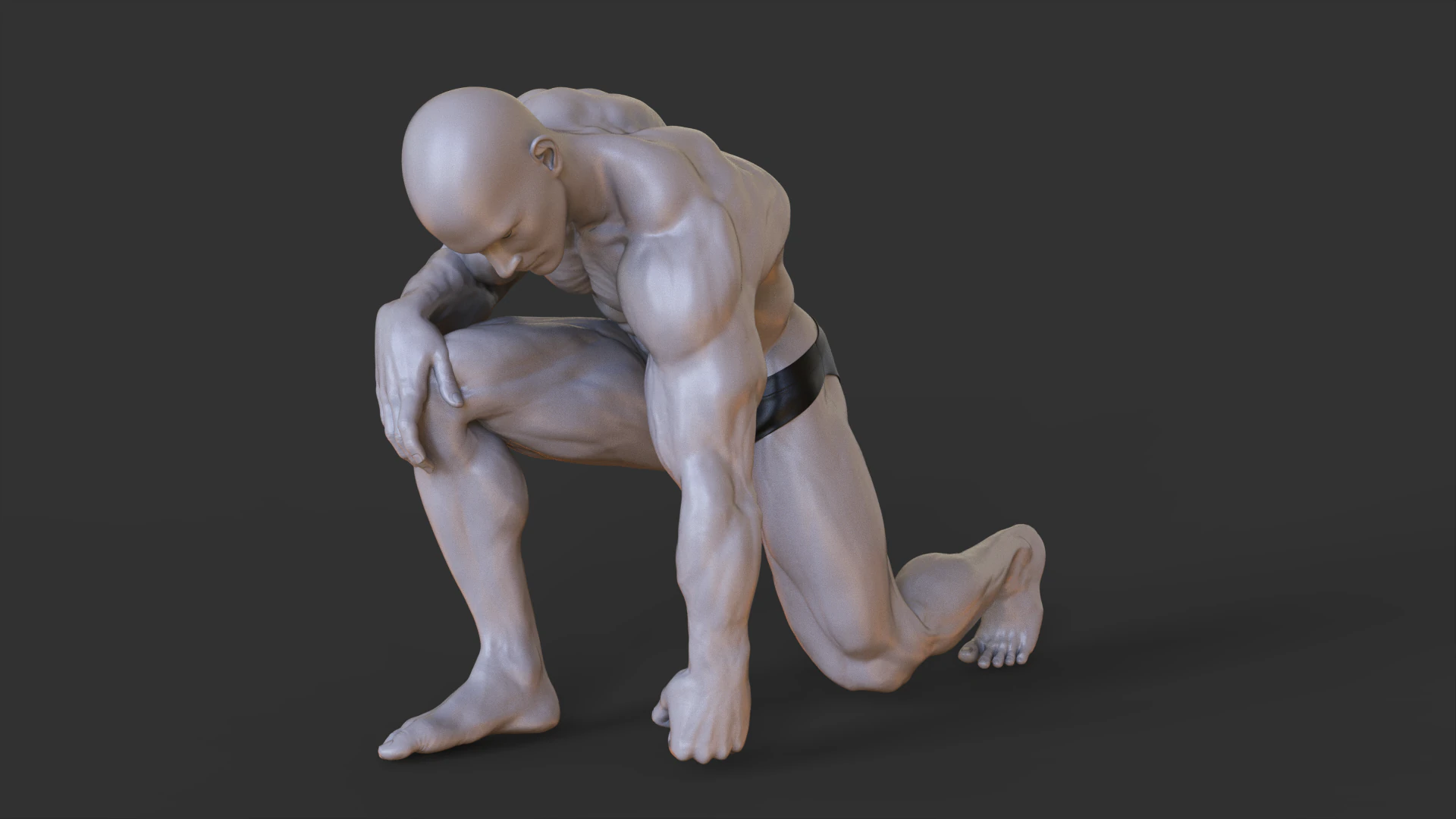 Bodybuilder Pose 3D Print Model .c4d .max .obj .3ds .fbx .stl .blend 