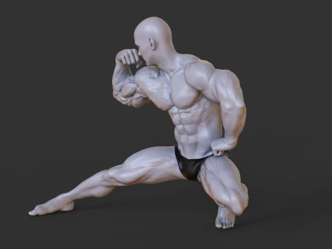 Bodybuilder Pose 3D Print Model