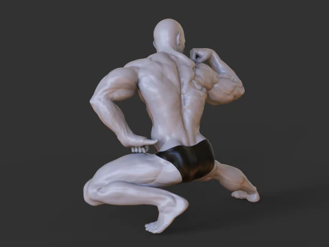 Bodybuilder Pose 3D Print Model