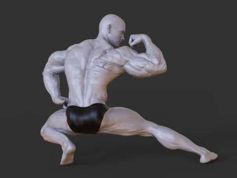 Bodybuilder Pose 3D Print Model