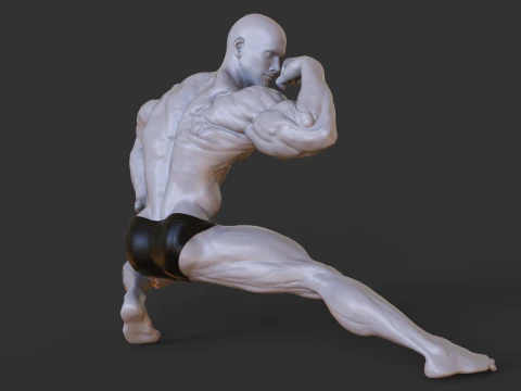 Bodybuilder Pose 3D Print Model