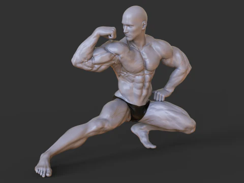 Bodybuilder Pose 3D Print Model