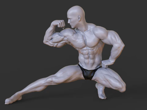 Bodybuilder Pose 3D Print Model