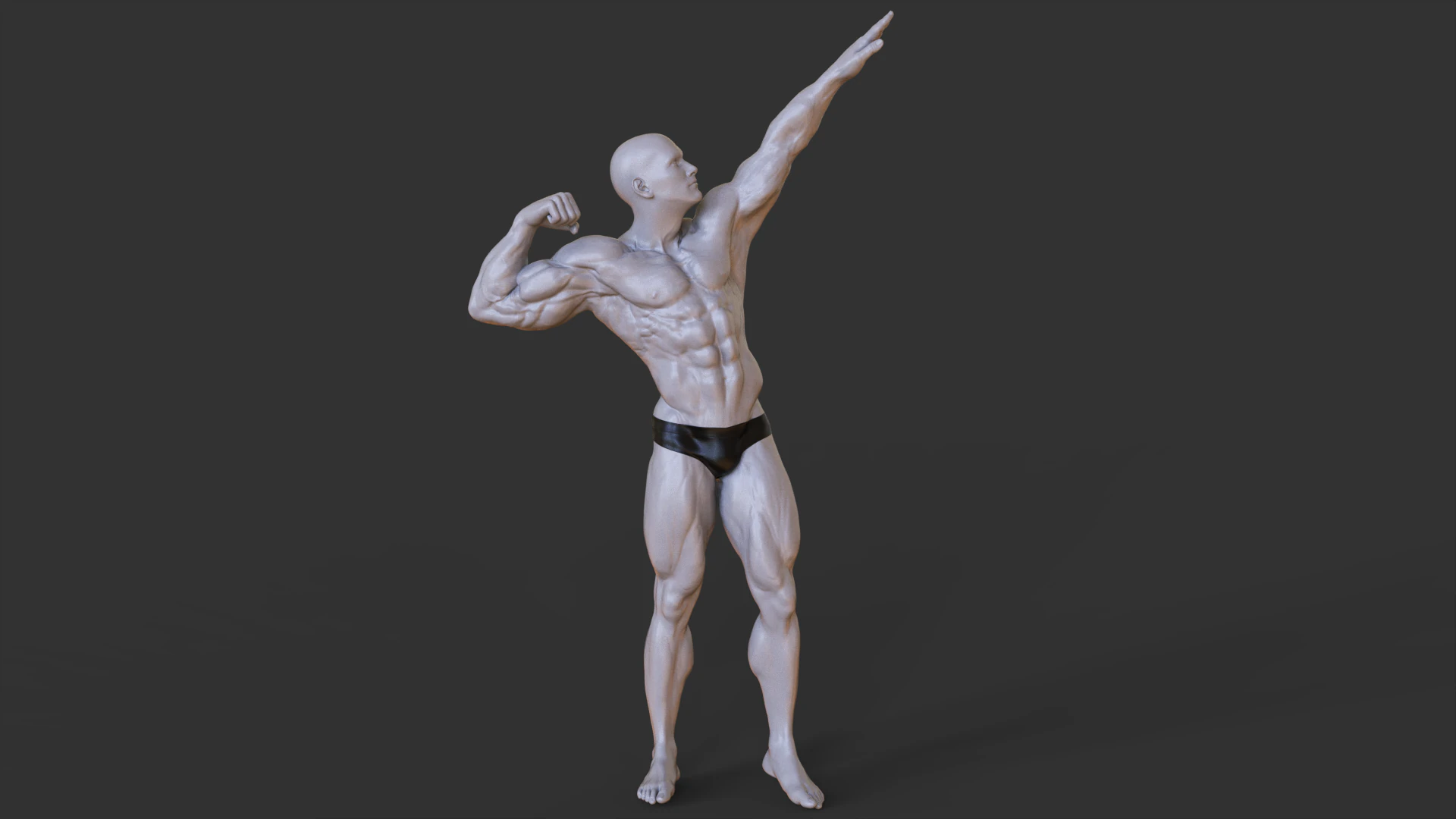 Bodybuilder Pose 3D Print Model .c4d .max .obj .3ds .fbx .stl .blend 