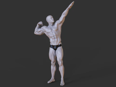 Bodybuilder Pose 3D Print Model