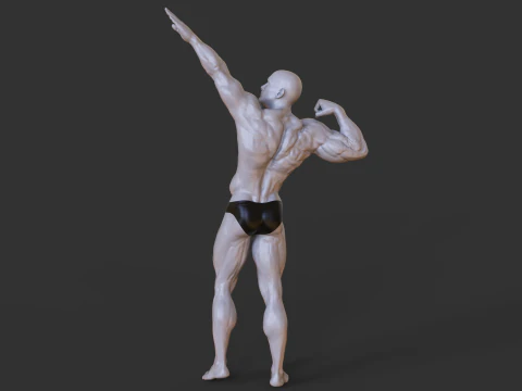 Bodybuilder Pose 3D Print Model
