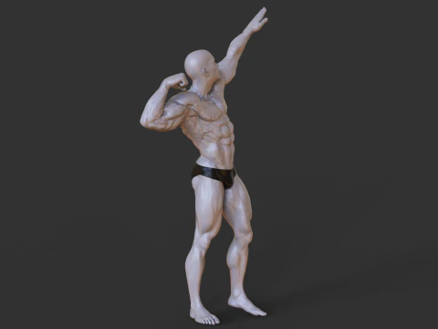 Bodybuilder Pose 3D Print Model