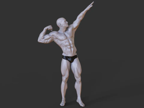 Bodybuilder Pose 3D Print Model