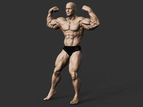 Culturiste Modèles 3D en vedette