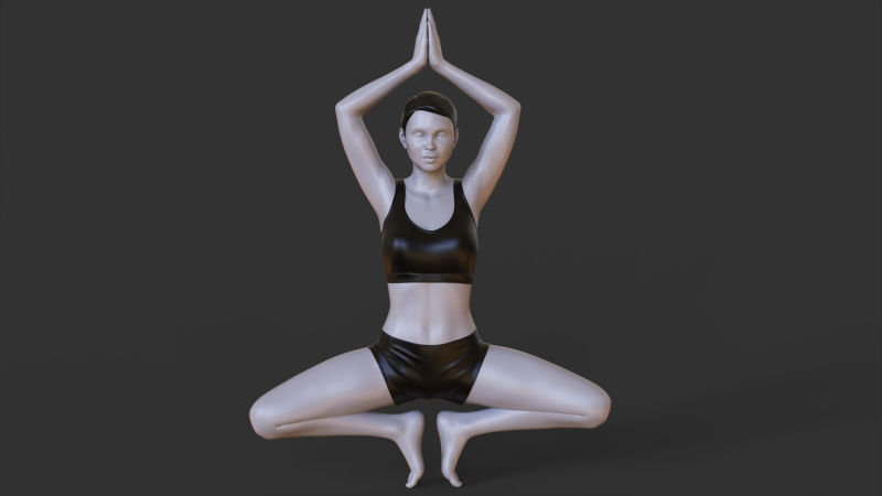 Yoga Pose - Balancing Butterfly pose 3Dプリントモデル .c4d .max .obj .3ds .fbx .stl .blend 