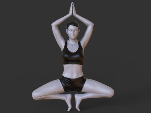 Yoga Pose - Balancing Butterfly pose 3D प्रिंट मॉडल